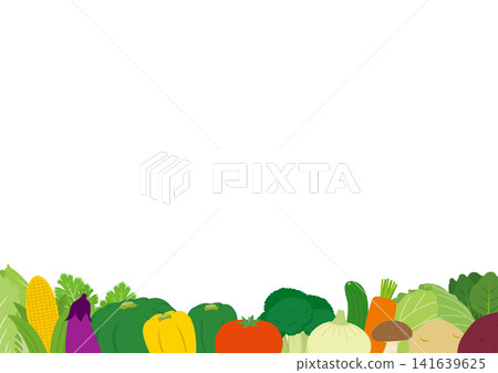 各種蔬菜的框架插圖(橫向) 各種蔬菜的框架插圖(橫向) 141639625