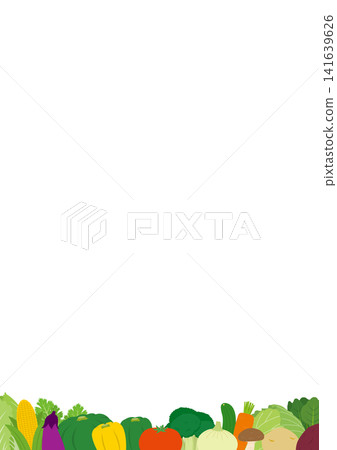 Frame illustration of various vegetables (vertical) Frame illustration of various vegetables (vertical) 141639626