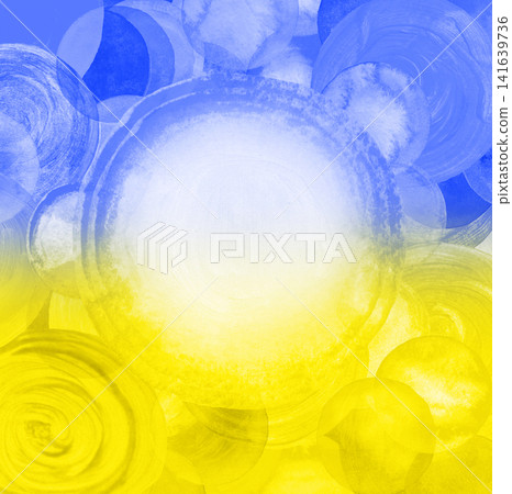 Hand-painted watercolor texture combines golden yellow and sky blue paint blots in dynamic artistic layout. Hand-painted watercolor texture combines golden yellow and sky blue paint blots in dynamic artistic layout. 141639736