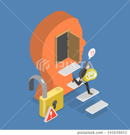 3D Isometric Flat Vector Illustration of Plagiarism, Concept Of Copyright Infringements 141639833