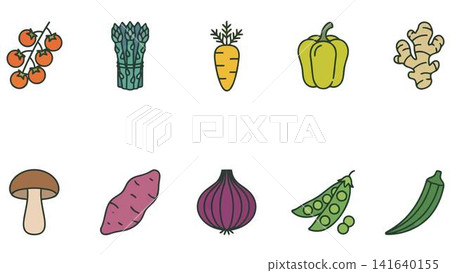 vegetables isolated on white background 141640155