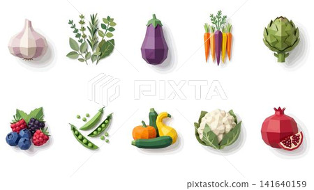 vegetables icons set isolated on white background 141640159