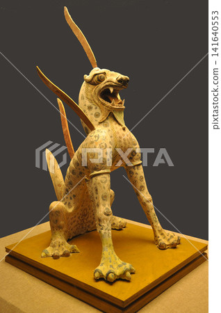 A tomb guardian animal unearthed from the Astana burial mounds in Turpan, Xinjiang Uyghur Autonomous Region, China. A tomb guardian animal unearthed from the Astana burial mounds in Turpan, Xinjiang Uyghur Autonomous Region, China. 141640553