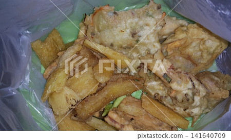 Close up shot of delicious fried food. Fried food is a typical Indonesian food. Close up shot of delicious fried food. Fried food is a typical Indonesian food. 141640709