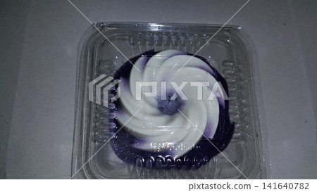 White and blue pudding. White and blue pudding. 141640782