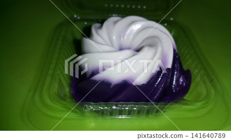 White and blue pudding. White and blue pudding. 141640789