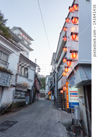 Ikaho Onsen, alleyway, red lantern Ikaho Onsen, alleyway, red lantern 141641416