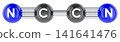 Cyanogen C2N2 molecular model. 3D rendering 141641476