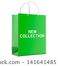 New Collection concept with green shopping bag. 3D rendering 141641485