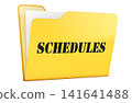 Schedules, document folder. 3D rendering 141641488
