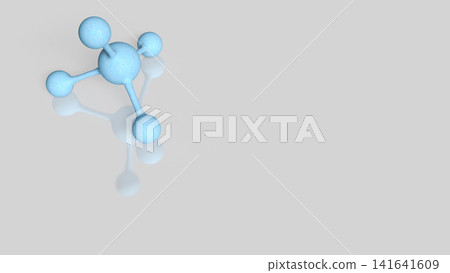 Blue Molecular Structure Model on Minimal White Background 3d render. Blue Molecular Structure Model on Minimal White Background 3d render. 141641609