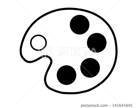 A simple illustration of a cute paint palette A simple illustration of a cute paint palette 141641691