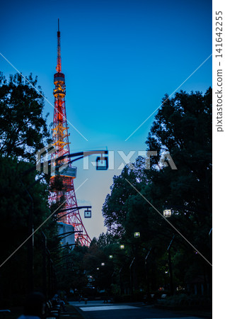 東京鐵塔燈火通明,正值藍調時刻(東京) 東京鐵塔燈火通明,正值藍調時刻(東京) 141642255