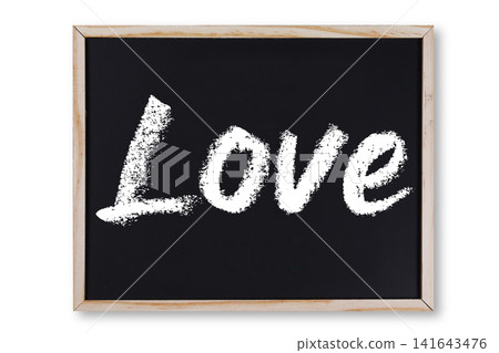 Love word in chalk on chalkboard Love word in chalk on chalkboard 141643476