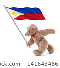 Philippines flag being carried by a cute teddy bear 141643486