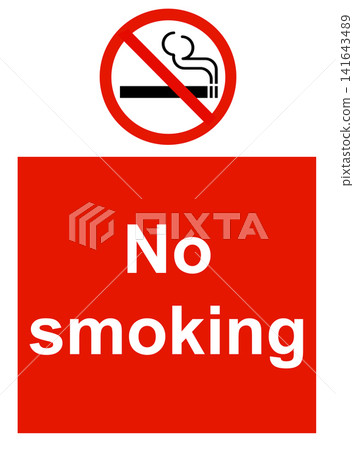 No smoking sign white and red No smoking sign white and red 141643489