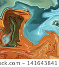 Fluid Art. Abstract colorful background, wallpaper. Mixing paints. Modern art. Marble texture 141643841