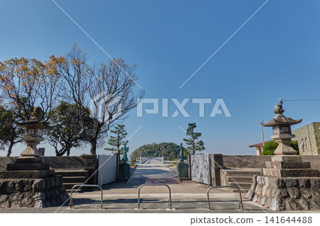 Takeshima Bridge entrance stone lantern 141644488