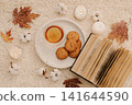 Concept of Hygge, warm and cozy composition, top view 141644590