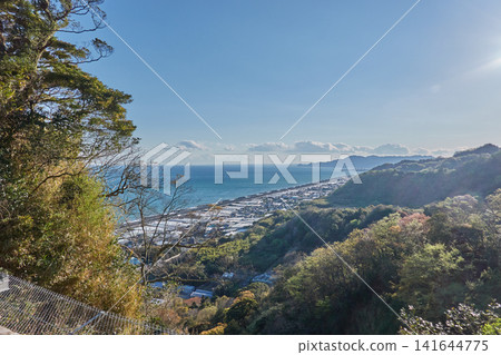 Kunozan, Suruga Bay, panoramic view of the cluster of houses Kunozan, Suruga Bay, panoramic view of the cluster of houses 141644775