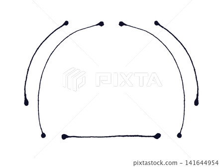 A semicircular frame drawn with a thin watercolor pen. A semicircular frame drawn with a thin watercolor pen. 141644954