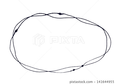 Fluid shape frame drawn with a thin watercolor pen Fluid shape frame drawn with a thin watercolor pen 141644955