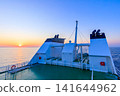 Sunset viewed from the Sado Kisen ferry in early summer, Sado City, Niigata Prefecture Sunset viewed from the Sado Kisen ferry in early summer, Sado City, Niigata Prefecture 141644962
