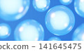 A 3D background image featuring a blue, transparent sphere, evoking the image of moisture and beauty ingredients. (Copy space: landscape orientation) 141645475