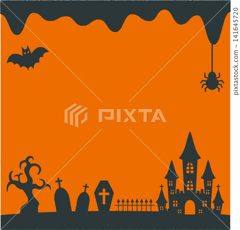 Halloween Silhouette Cute POP/Advertising Illustration Square Size with Text Space Halloween Silhouette Cute POP/Advertising Illustration Square Size with Text Space 141645720