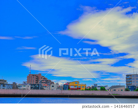 Scenery of Nakagawa River under the blue sky Scenery of Nakagawa River under the blue sky 141646057