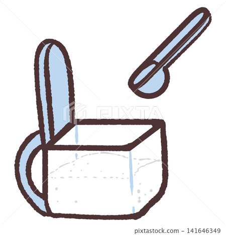 Illustration of an open light blue spice container Illustration of an open light blue spice container 141646349