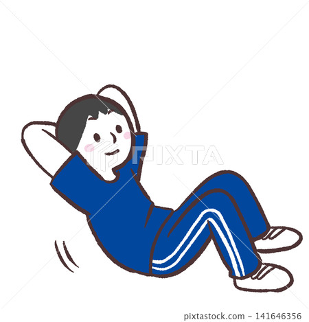 Illustration of a man doing sit-ups Illustration of a man doing sit-ups 141646356