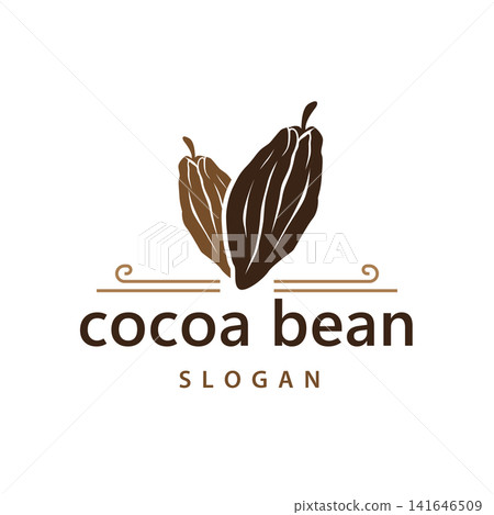 Cocoa Emblem Flat Style Cocoa Bean Illustration Cocoa Emblem Flat Style Cocoa Bean Illustration 141646509