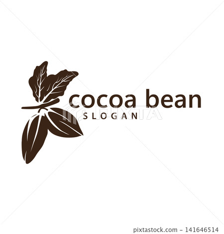 Premium gourmet cocoa bean symbol elegant chocolate bean design. 141646514