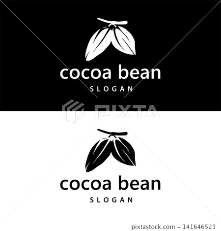 Premium Cocoa Beans Farming Emblem Design Illustration 141646521