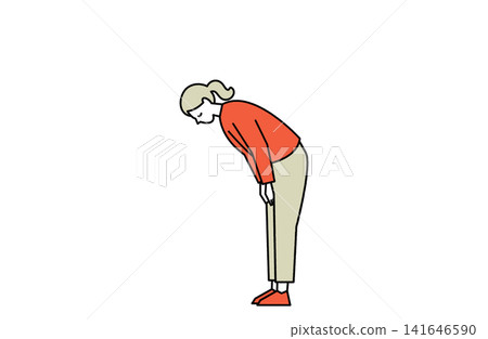 女人鞠躬 女人鞠躬 141646590
