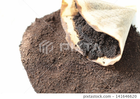 Dried coffee grounds - reuse of coffee beans Dried coffee grounds - reuse of coffee beans 141646620