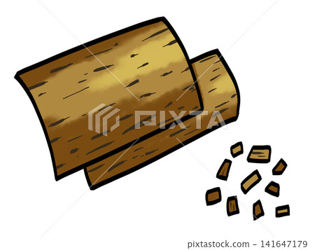 Phellodendron bark (brush stroke / traditional Chinese medicine / herbal medicine) Phellodendron bark (brush stroke / traditional Chinese medicine / herbal medicine) 141647179