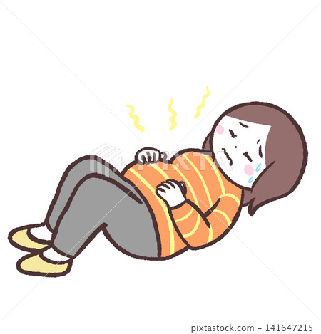 Illustration of a pregnant woman unable to get up Illustration of a pregnant woman unable to get up 141647215