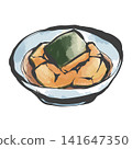Hand-drawn brushstroke style illustration of simmered pumpkin 141647350