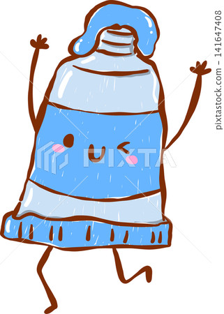 Back to School Supply Paint Tube Blue Cartoon Character Hand Drawn Back to School Supply Paint Tube Blue Cartoon Character Hand Drawn 141647408
