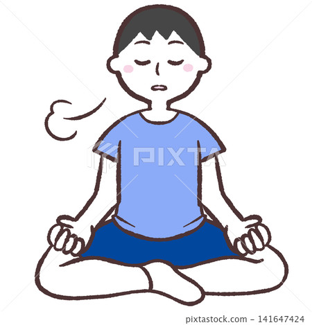 Illustration of a man meditating Illustration of a man meditating 141647424