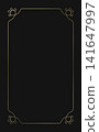 A luxurious gold vertical line frame with a paw print motif. 141647997