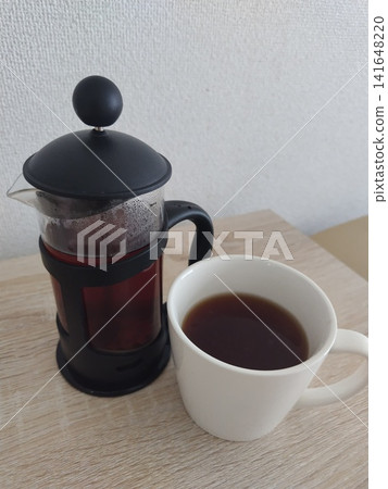 French press coffee and hot coffee to enjoy at home French press coffee and hot coffee to enjoy at home 141648220