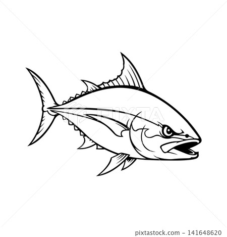yellow fin tuna fish mascot logo illustration vector design template simple and modern style yellow fin tuna fish mascot logo illustration vector design template simple and modern style 141648620