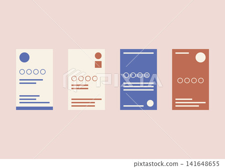 An illustration of vertically oriented business cards that evoke feelings of kindness and warmth. 141648655