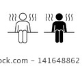 Icon/pictogram of a person using a sauna 141648862