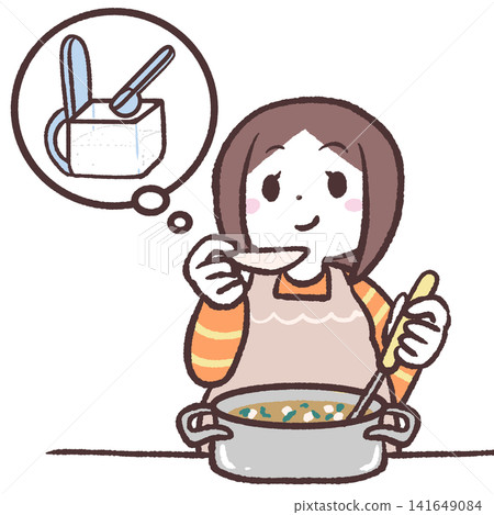 孕婦品嚐食物的插圖 孕婦品嚐食物的插圖 141649084