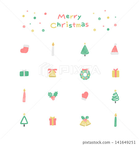 Watercolor-style hand-drawn Christmas icons Watercolor-style hand-drawn Christmas icons 141649251