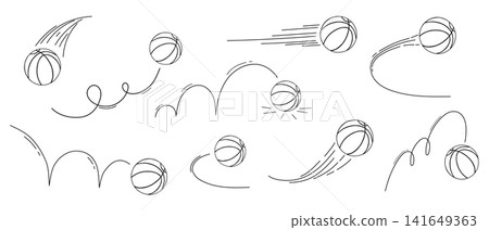 Hand drawn basketball sports ball icon collection doodles, sketch vector illustration isolated on white background. Hand drawn basketball sports ball icon collection doodles, sketch vector illustration isolated on white background. 141649363